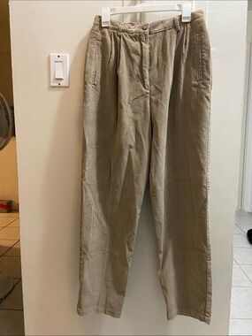 Liz Claiborne Olive Corduroy Straight-Leg Pants